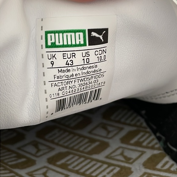 PUMA SUEDE CLASSIC BLACK/WHITE SNEAKERS/SHOES - Picture 9 of 10